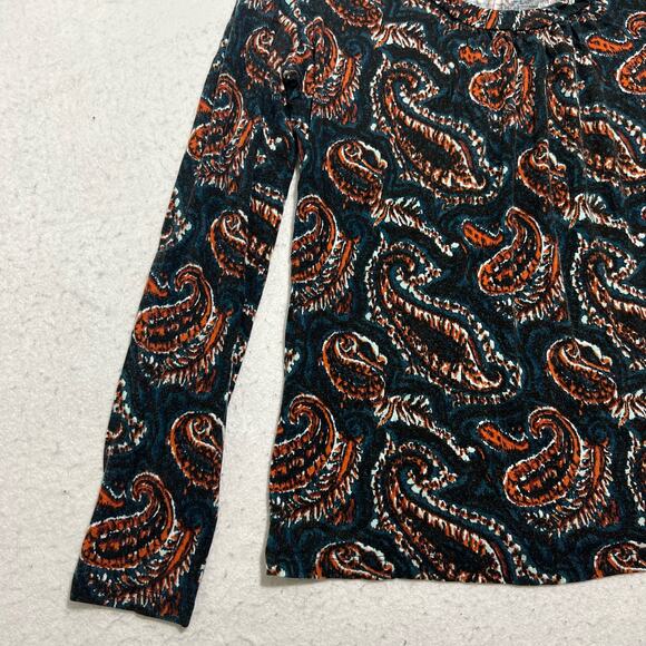 Talbots Women’s Medium Long Sleeve Paisley Patterned Pullover T Shirt Top - Picture 5 of 12